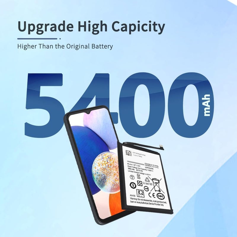 ITMBET Battery for Samsung Galaxy A14 5G, 5400mAh Upgraded 2024 New 0 Cycle Battery Replacement for SM-A146U SM-A146U1 SM-A146W SM-S146VL SM-A146M with Professional Replacement Tool Kits - Image 3